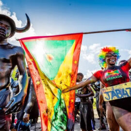 Grenada Spicemas Jab Jab and Grenada Flag